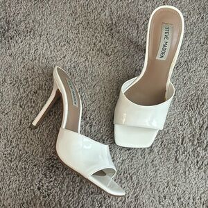 Steve Madden White Heels Square Toe Size 7M